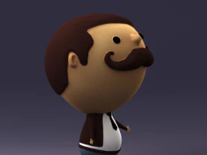 000373 Cartoon Gentleman Character 3D Model