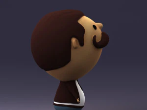 000373 Cartoon Gentleman Character 3D Model