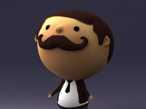 000373 Cartoon Gentleman Character 3D Model