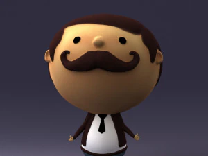 000373 Cartoon Gentleman Character 3D Model