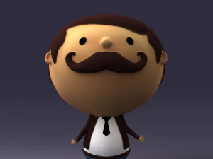 000373 Cartoon Gentleman Character 3D Model
