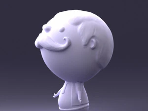 000373 Cartoon Gentleman Character 3D Model