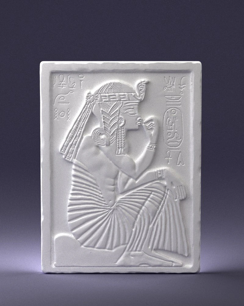 000380 Ancient Egyptian Bas-Relief Wall Panel 3D Model .c4d .max .obj .3ds .fbx .stl .blend 