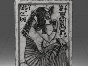 000380 Ancient Egyptian Bas-Relief Wall Panel 3D Model