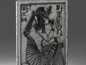000380 Ancient Egyptian Bas-Relief Wall Panel 3D Model