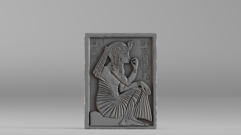 000380 Ancient Egyptian Bas-Relief Wall Panel 3dp 3D Druckmodell .c4d .max .obj .3ds .fbx .stl .blend 