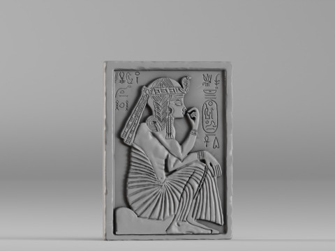 000380 Ancient Egyptian Bas-Relief Wall Panel 3dp 3D Druckmodell