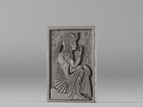 000380 Ancient Egyptian Bas-Relief Wall Panel 3dp 3D Druckmodell