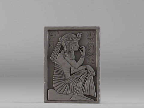 000380 Ancient Egyptian Bas-Relief Wall Panel 3dp 3D Druckmodell
