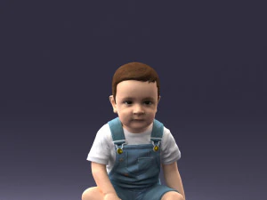 000139 Sitting Baby Boy 0618 3D Model