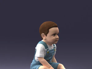 000139 Sitting Baby Boy 0618 3D Model