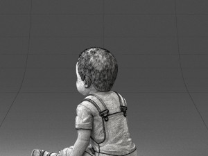 000139 Sitting Baby Boy 0618 3Dモデル