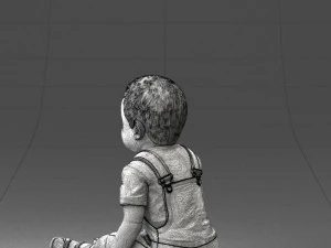 000139 Sitting Baby Boy 0618 3D Model