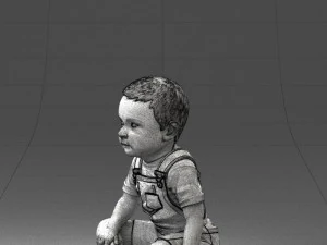 000139 Sitting Baby Boy 0618 3D Model