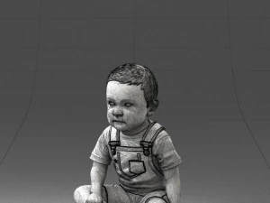 000139 Sitting Baby Boy 0618 3D Model