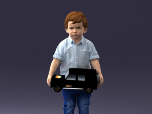 boy with toy car 1016 3D Model