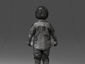 000194 Sad Little Boy Holding Toy Car 1016 3dp 3D-Druckmodell