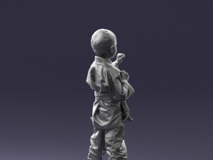 000195 Young Martial Artist Boy 1016 3D-Modell