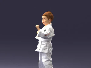 000195 Young Martial Artist Boy 1016 3dp 3D Print Model