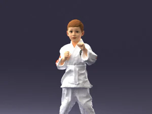 000195 Young Martial Artist Boy 1016 3dp 3D Print Model