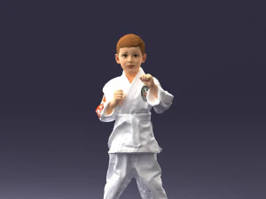 000195 Young Martial Artist Boy 1016 3dp 3D Print Model