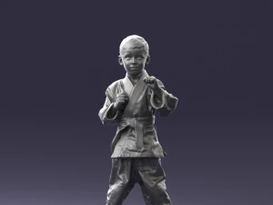 000195 Young Martial Artist Boy 1016 3dp 3D Print Model