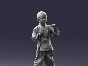 000195 Young Martial Artist Boy 1016 3dp 3D Print Model