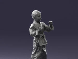 000195 Young Martial Artist Boy 1016 3dp 3D Print Model