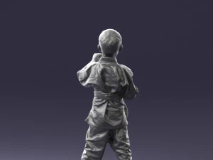 000195 Young Martial Artist Boy 1016 3dp 3D Print Model