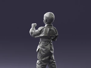 000195 Young Martial Artist Boy 1016 3dp 3D Print Model