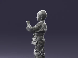 000195 Young Martial Artist Boy 1016 3dp 3D Print Model