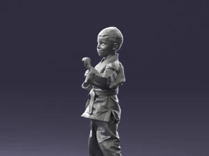 000195 Young Martial Artist Boy 1016 3dp 3D Print Model