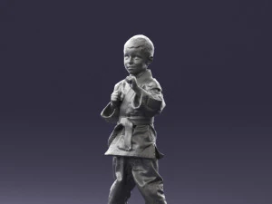 000195 Young Martial Artist Boy 1016 3dp 3D Print Model