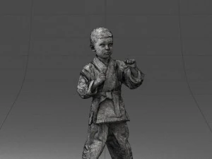 000195 Young Martial Artist Boy 1016 3dp 3D Print Model