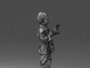 000195 Young Martial Artist Boy 1016 3dp 3D Print Model