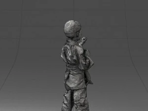000195 Young Martial Artist Boy 1016 3dp 3D Print Model