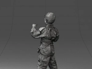 000195 Young Martial Artist Boy 1016 3dp 3D Print Model