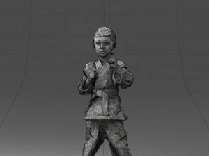 000195 Young Martial Artist Boy 1016 3dp 3D Print Model