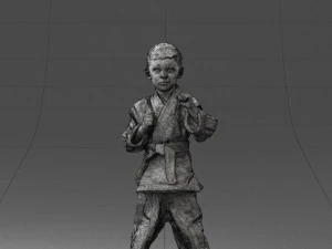 000195 Young Martial Artist Boy 1016 3dp 3D Print Model