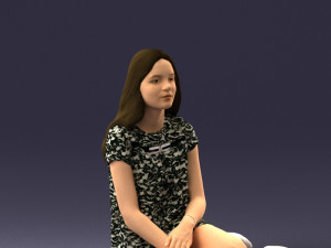 sitting girl 1016-3 3D Model