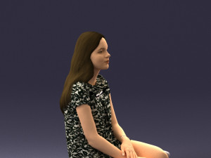 sitting girl 1016-3 3D Model