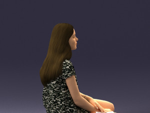 sitting girl 1016-3 3D Model