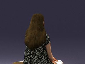 sitting girl 1016-3 3D Model