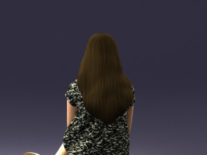 sitting girl 1016-3 3D Model