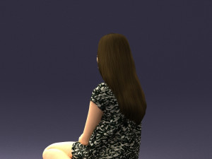 sitting girl 1016-3 3D Model
