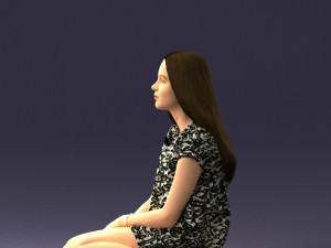 sitting girl 1016-3 3D Model