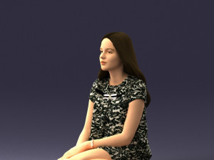 sitting girl 1016-3 3D Model