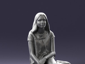 sitting girl 1016-3 3D Model