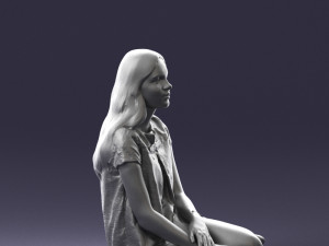sitting girl 1016-3 3D Model