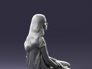 sitting girl 1016-3 3D Model